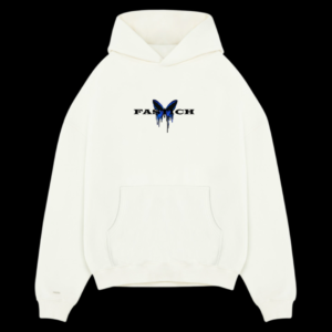 fastich blue fly hoodie white butterfly blue